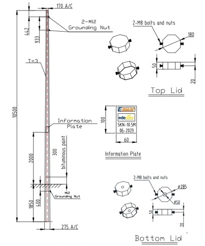 220V~30kv Low Voltage Electric Pole