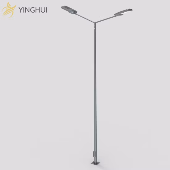 Single Double Arm Steel Galvanized Metal Lighting CCTV Camera Traffic Light Signal Pole