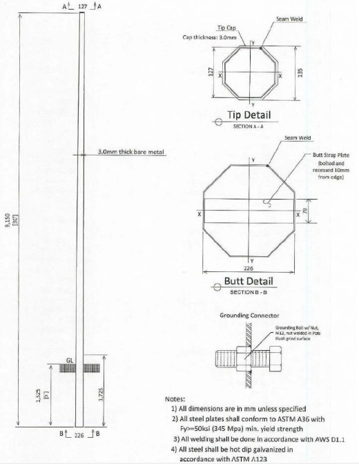 LV Electric Pole with Ladder