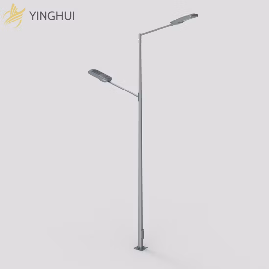 Single Double Arm Steel Galvanized Metal Lighting CCTV Camera Traffic Light Signal Pole