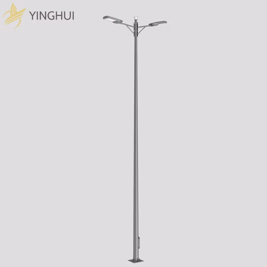 Single Double Arm Steel Galvanized Metal Lighting CCTV Camera Traffic Light Signal Pole